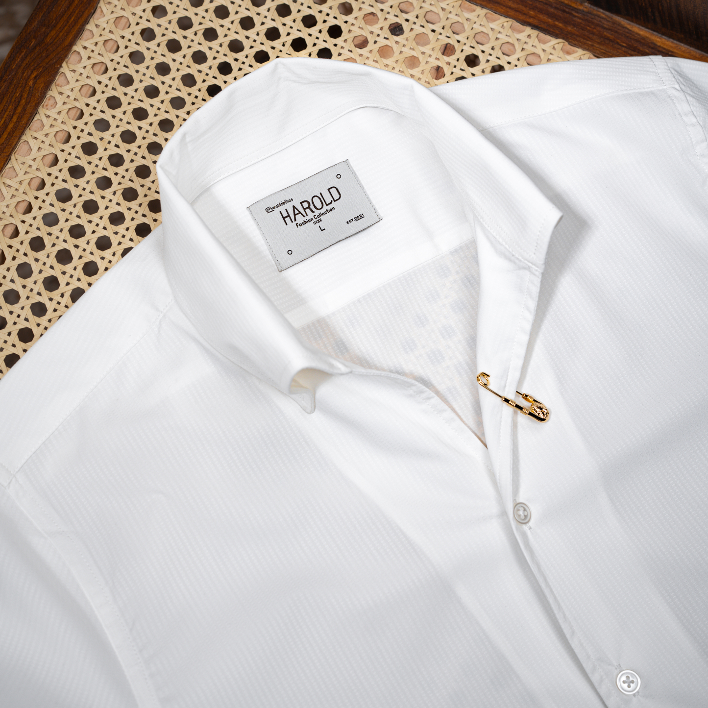 Tiger Pin Striped Button Down Shirt