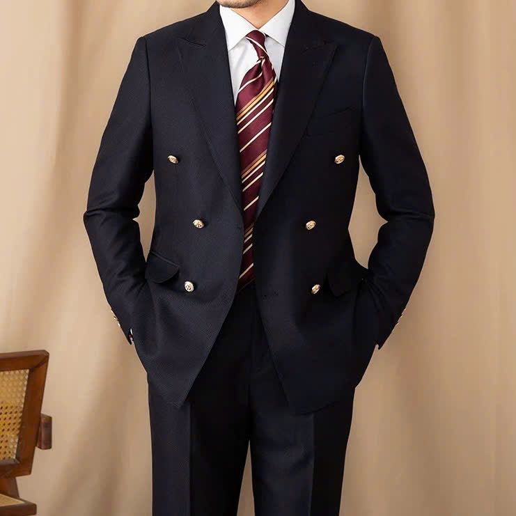 Milano Black Double-Breasted Suit