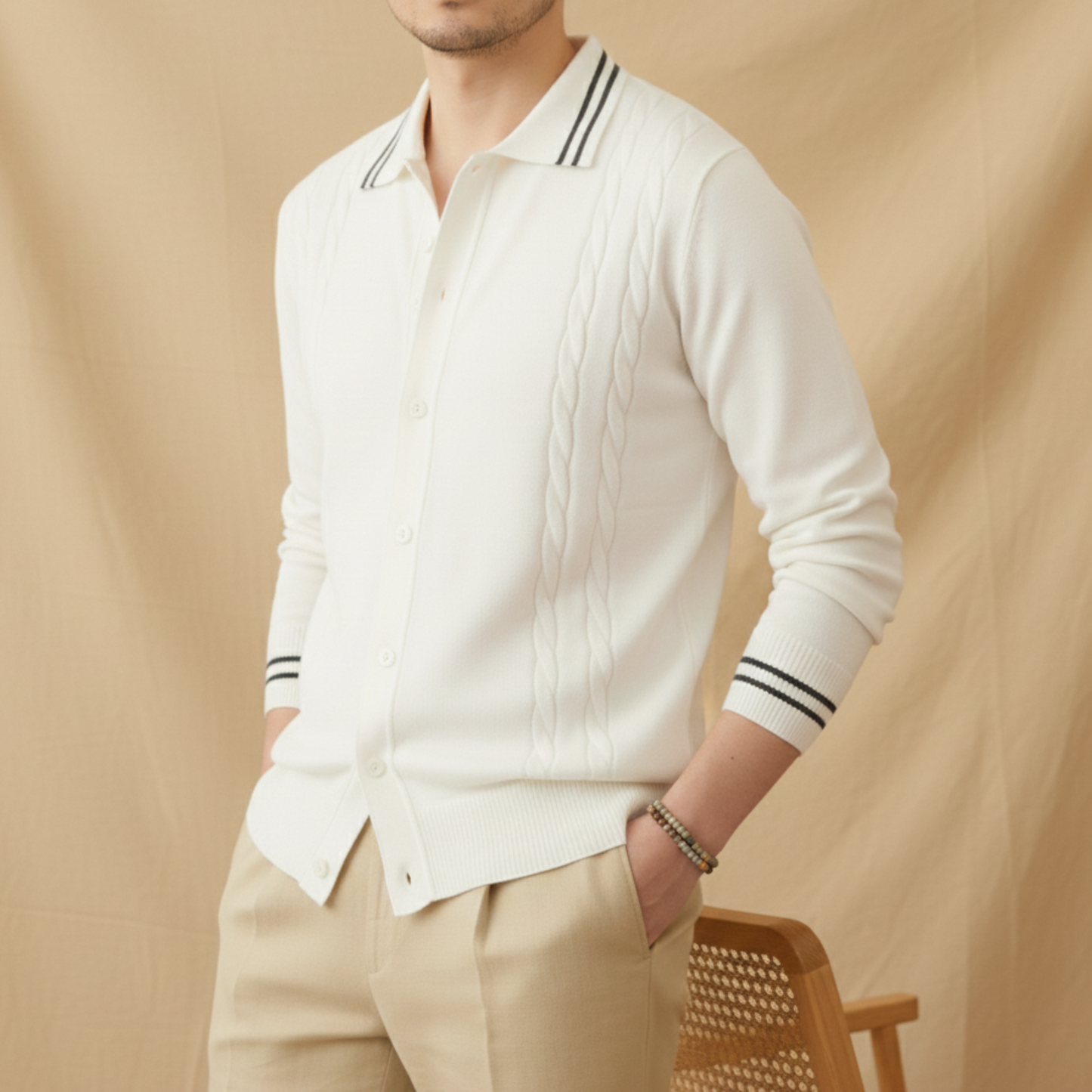 The Cable-Knit Riviera Polo