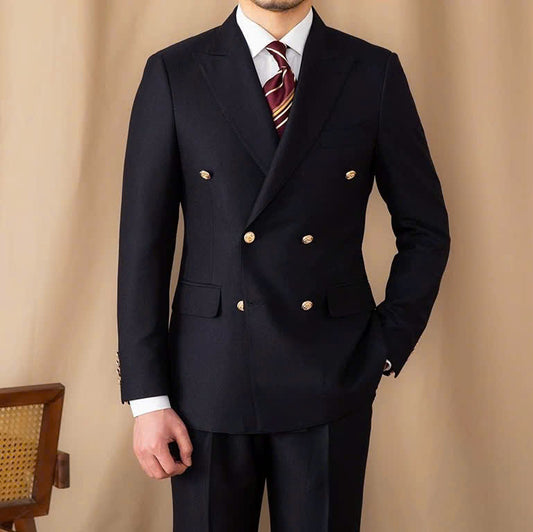 Milano Black Double-Breasted Suit