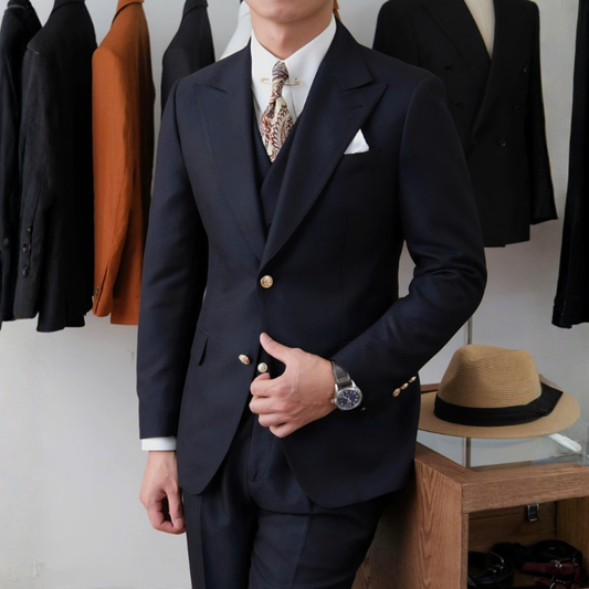 Jet Navy Milano Suit (Includes: Jacket + Waistcoat + Trousers)