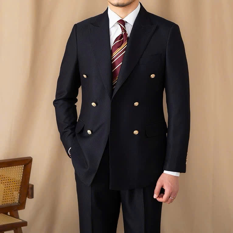 Milano Black Double-Breasted Suit