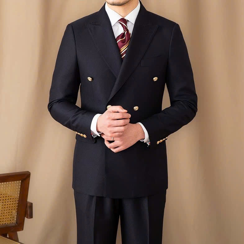 Milano Black Double-Breasted Suit