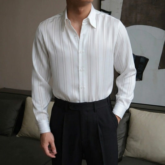 Noctis Silk-Textured Striped Shirt
