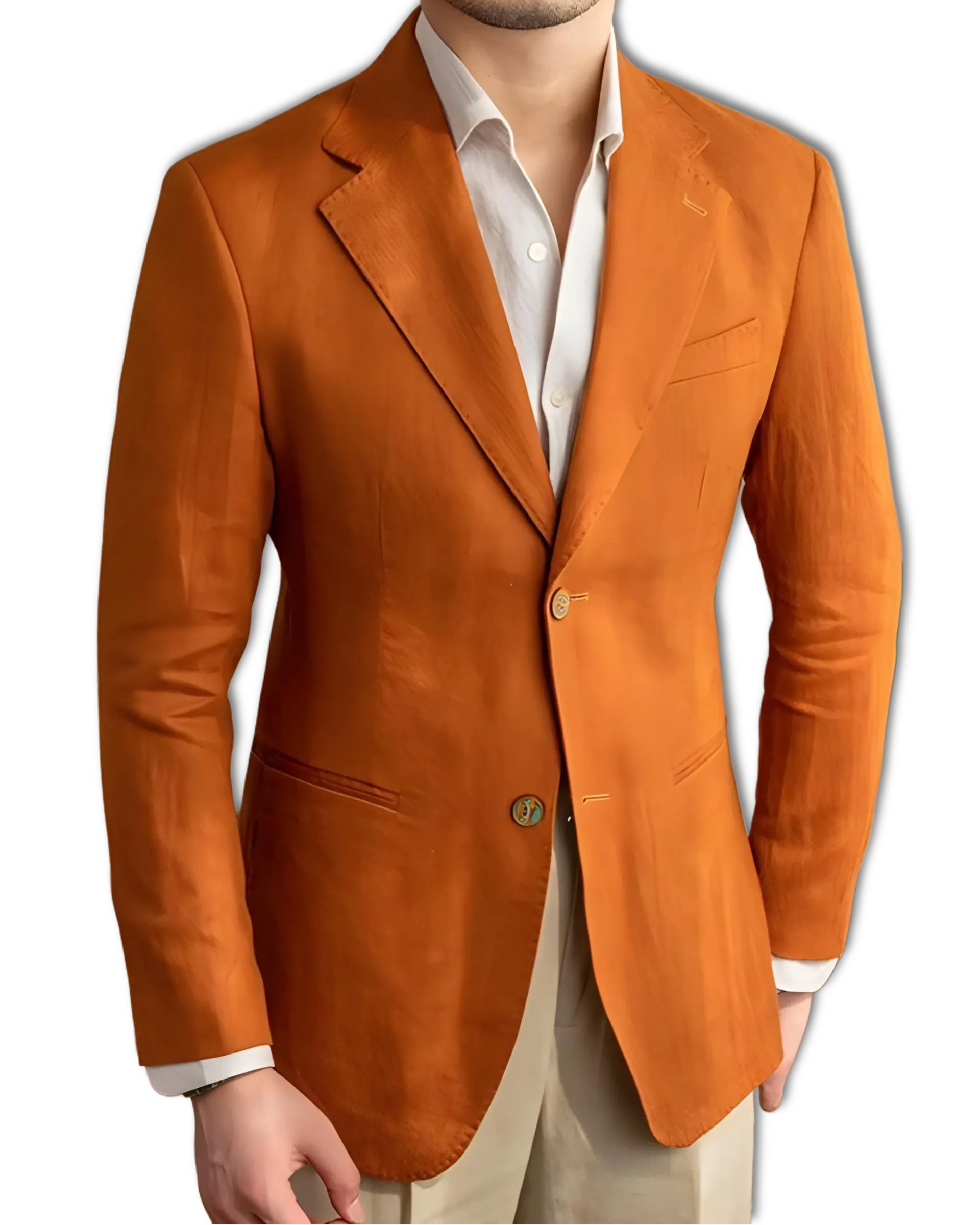 Orange linen blazer sale