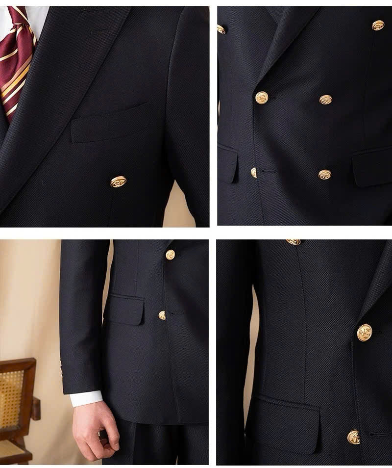 Milano Black Double-Breasted Suit