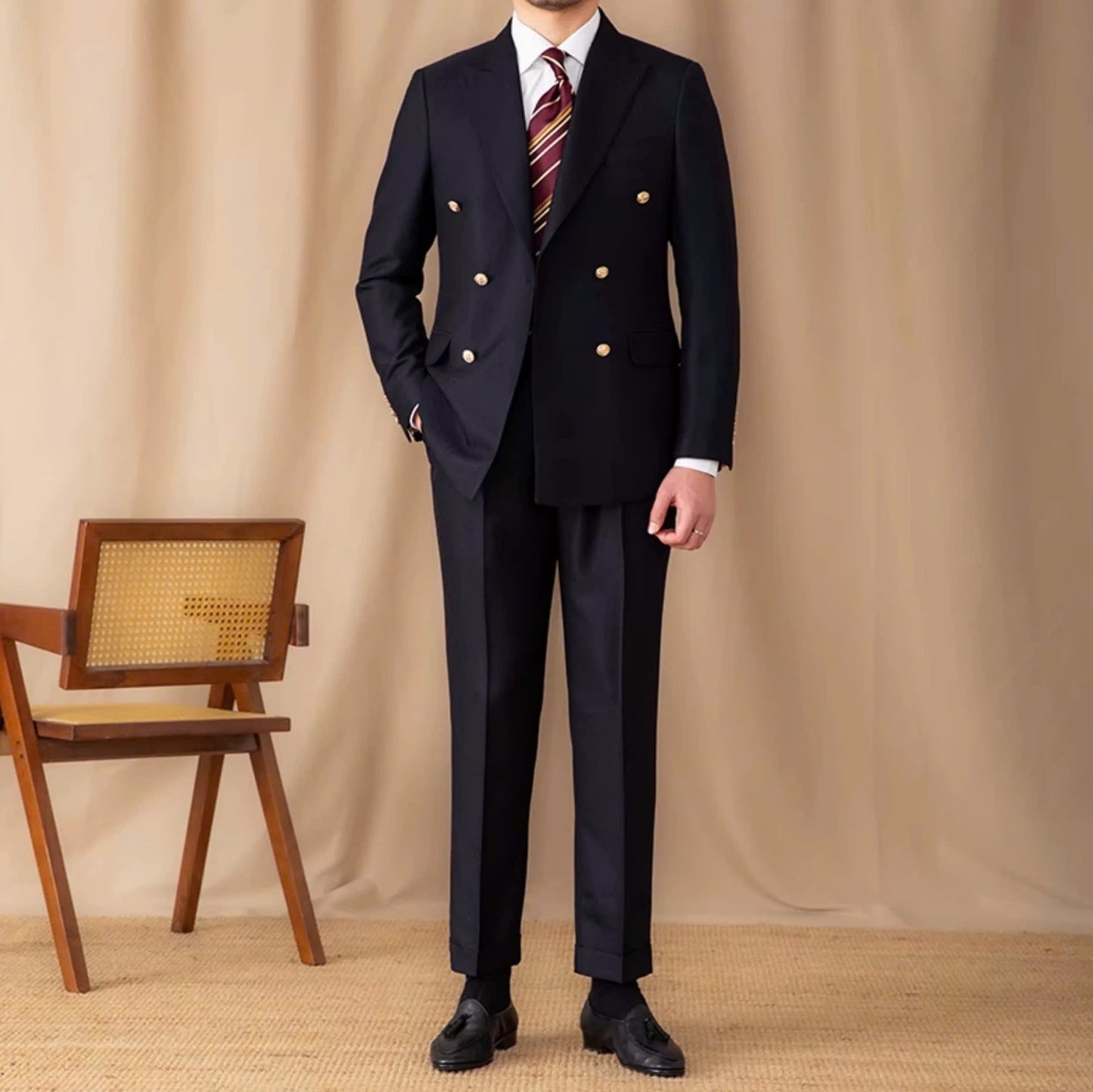 Milano Black Double-Breasted Suit