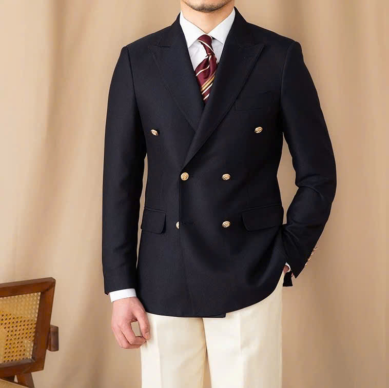 Milano Black Double-Breasted Suit