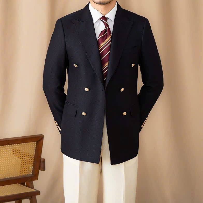 Milano Black Double-Breasted Suit