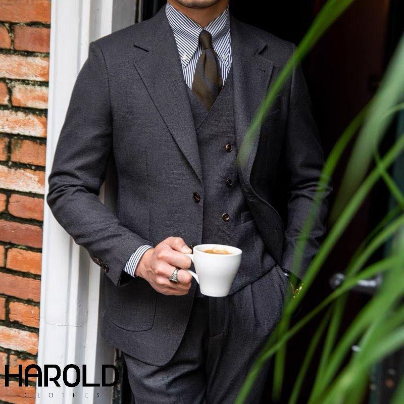 Three-Piece Charcoal Suit