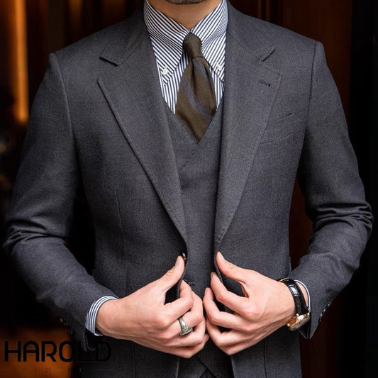 Three-Piece Charcoal Suit