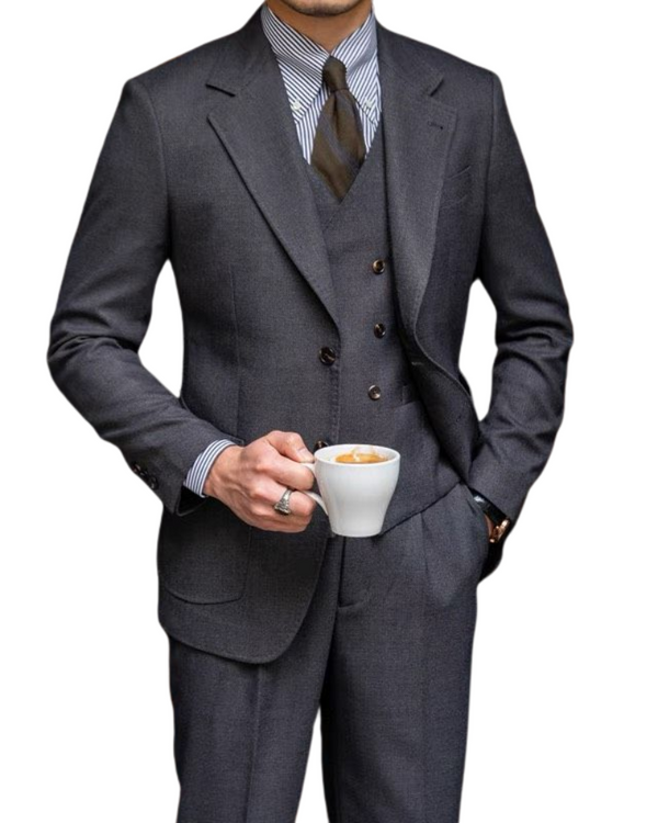 Three-Piece Charcoal Suit