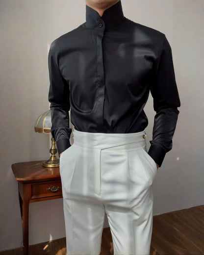High Stand Mandarin Collar Shirt