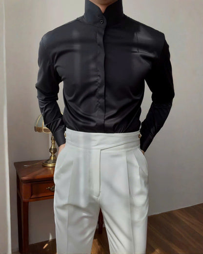 High Stand Mandarin Collar Shirt