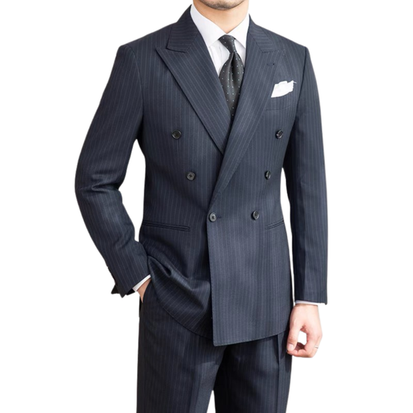 Navy Striped Veroza Suit