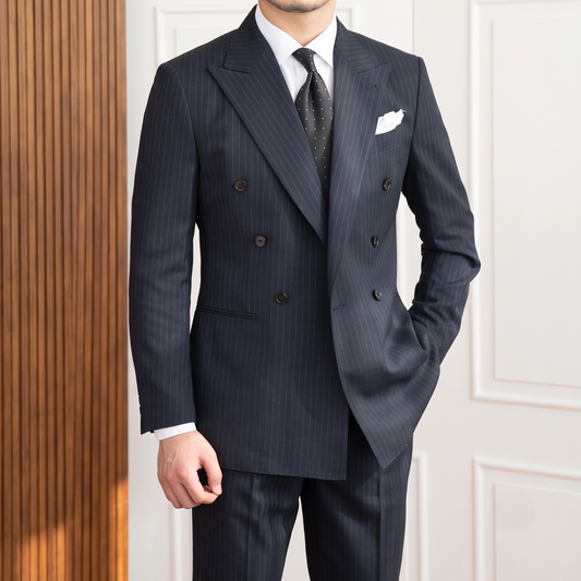 Navy Striped Veroza Suit