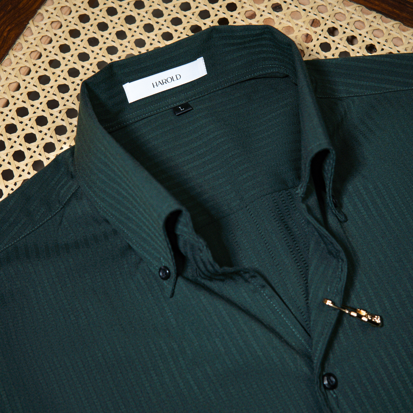 Tiger Pin Striped Button Down Shirt