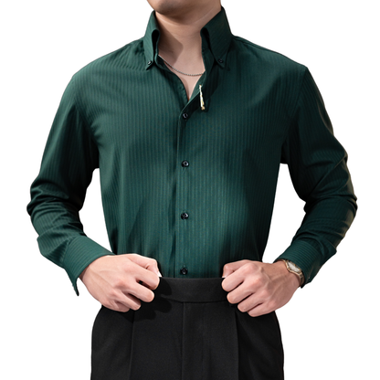 Tiger Pin Striped Button Down Shirt