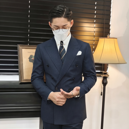 Navy Striped Veroza Suit