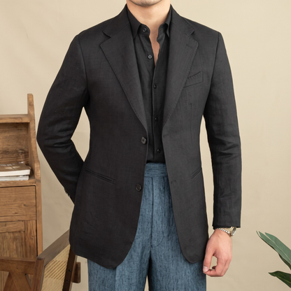 Havana Linen Blazer (Black) – Harold