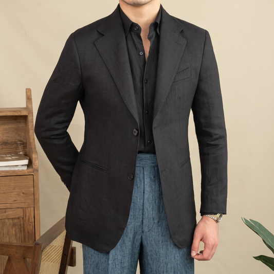 Havana Linen Blazer (Black) – Harold