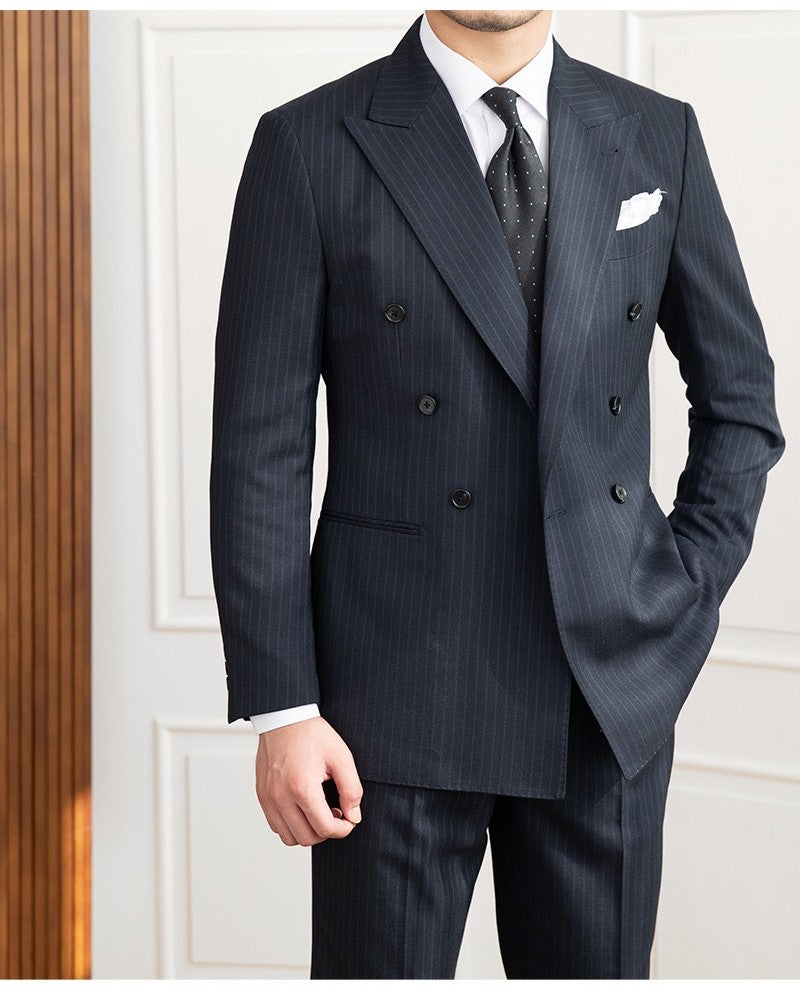 Navy Striped Veroza Suit