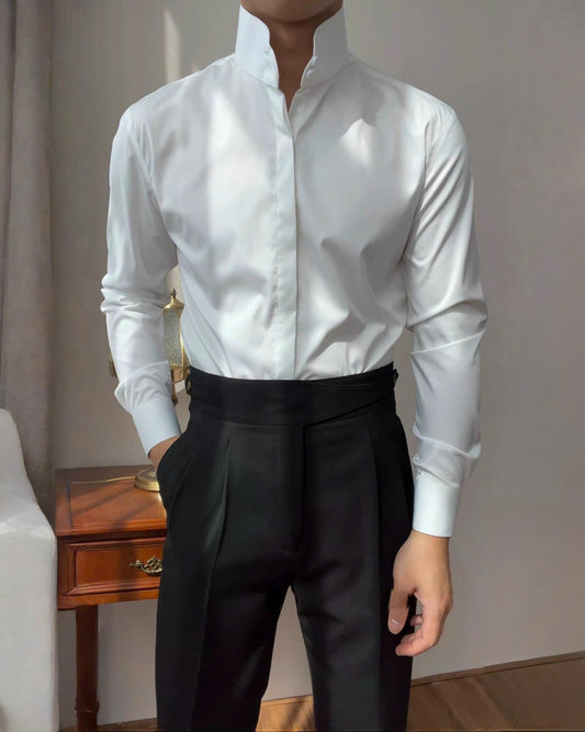 High Stand Mandarin Collar Shirt