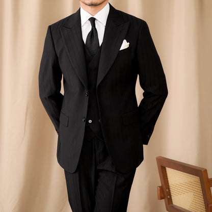 Black Birmingham Suit - Hidden Stripes