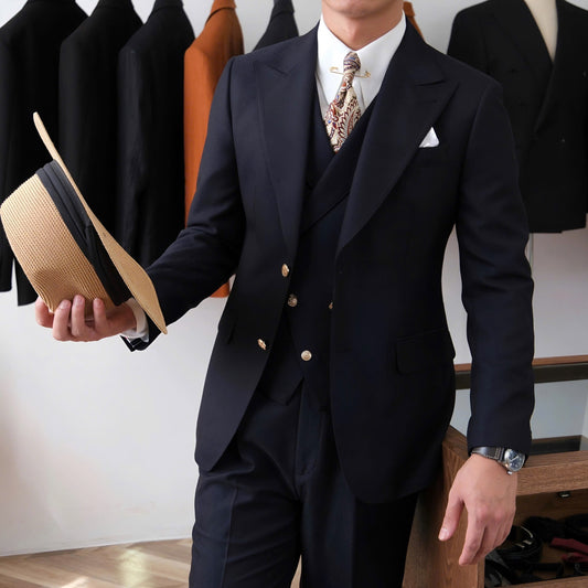Jet Navy Milano Suit (Includes: Jacket + Waistcoat + Trousers)
