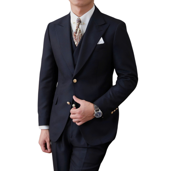 Jet Navy Milano Suit (Includes: Jacket + Waistcoat + Trousers)