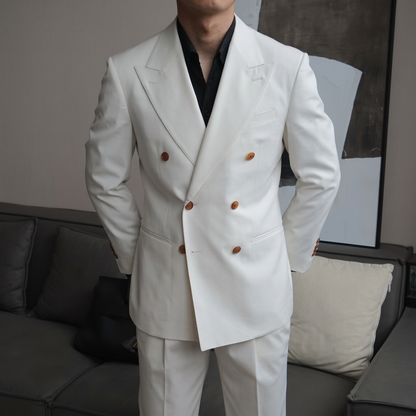 Savona Ivory Double-Breasted Suit
