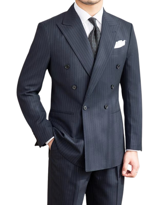 Navy Striped Veroza Suit