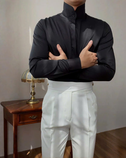 High Stand Mandarin Collar Shirt