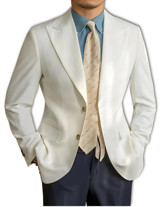 Roma Seersucker Blazer (White)