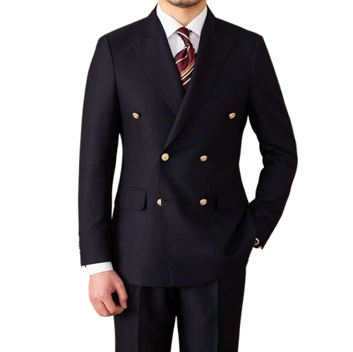 Milano Black Double-Breasted Suit