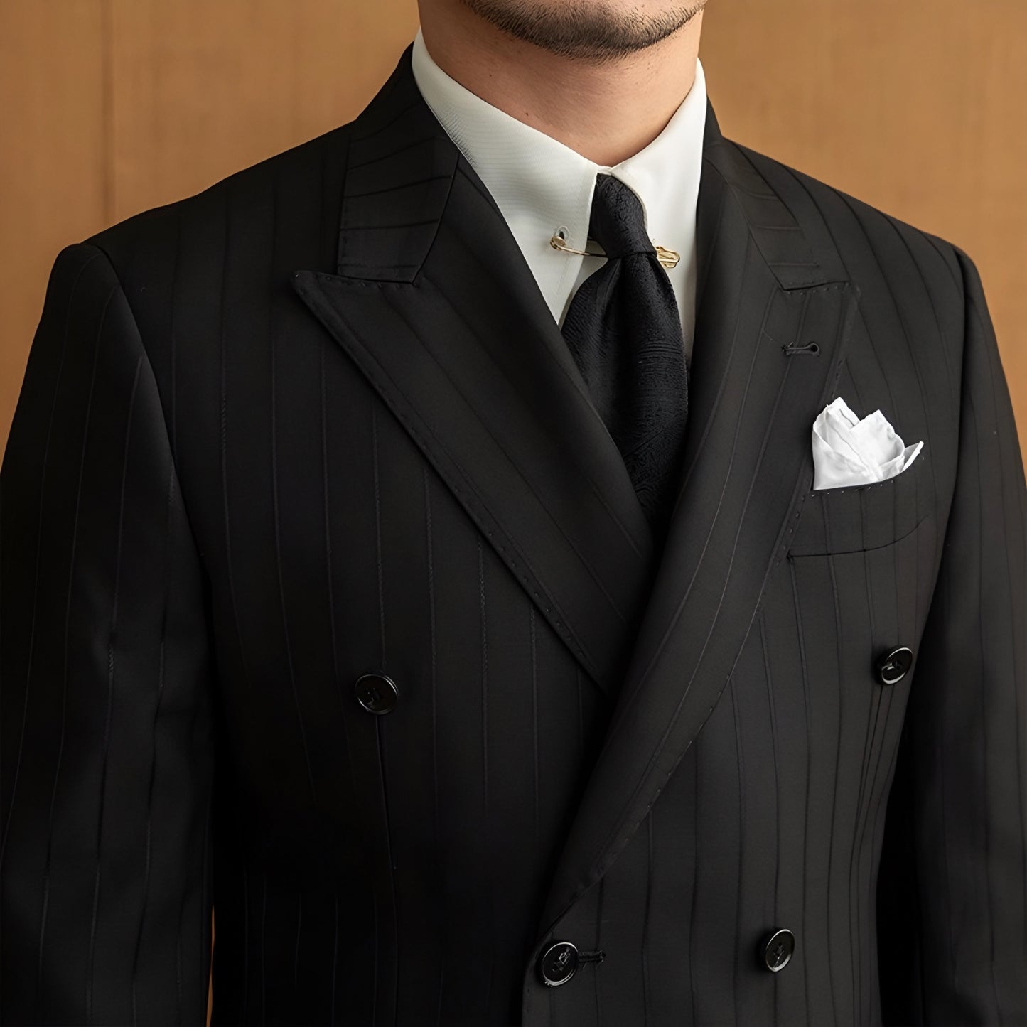 Black Birmingham Suit - Hidden Stripes (Includes: Jacket + Trousers)