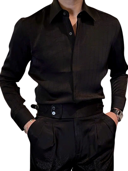 Silk Shadow-Stripe Shirt