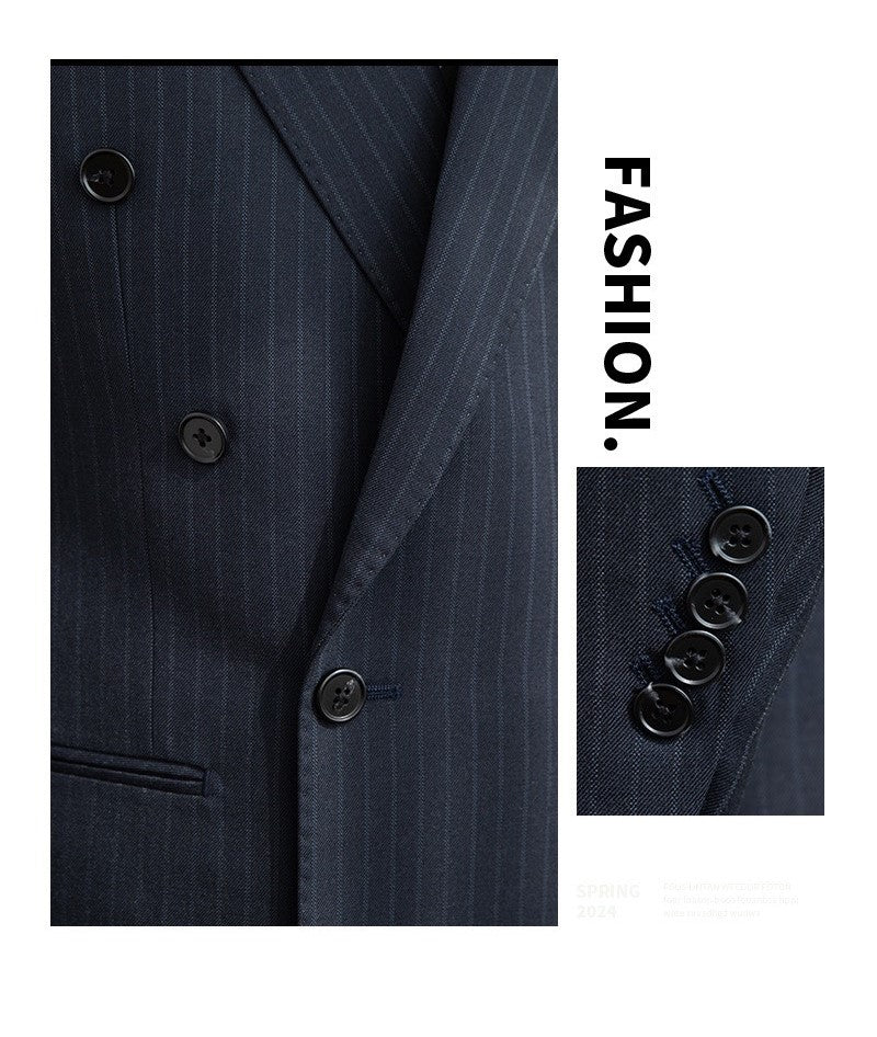 Navy Striped Veroza Suit