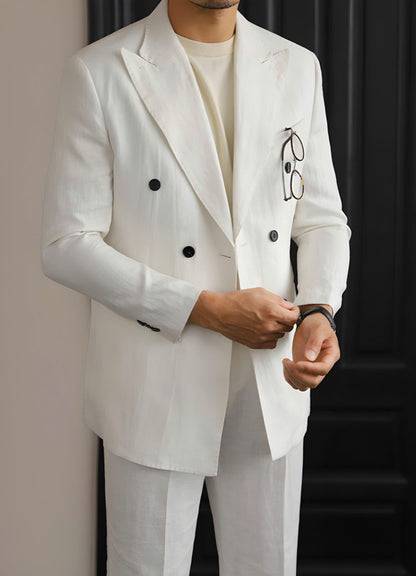 Black Havana Linen Suit (Includes: Jacket + Trousers)