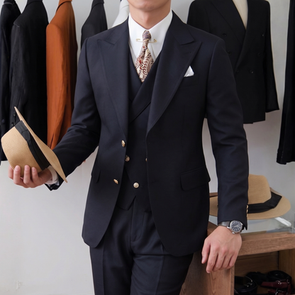 Jet Navy Milano Suit (Includes: Jacket + Waistcoat + Trousers)