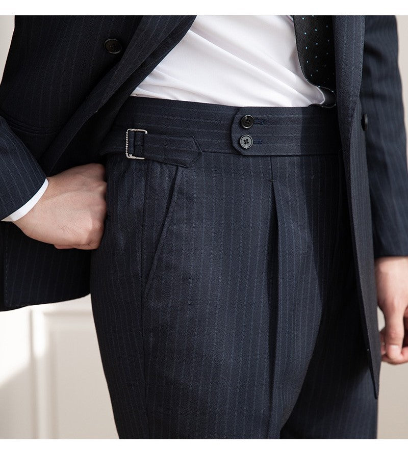 Navy Striped Veroza Suit