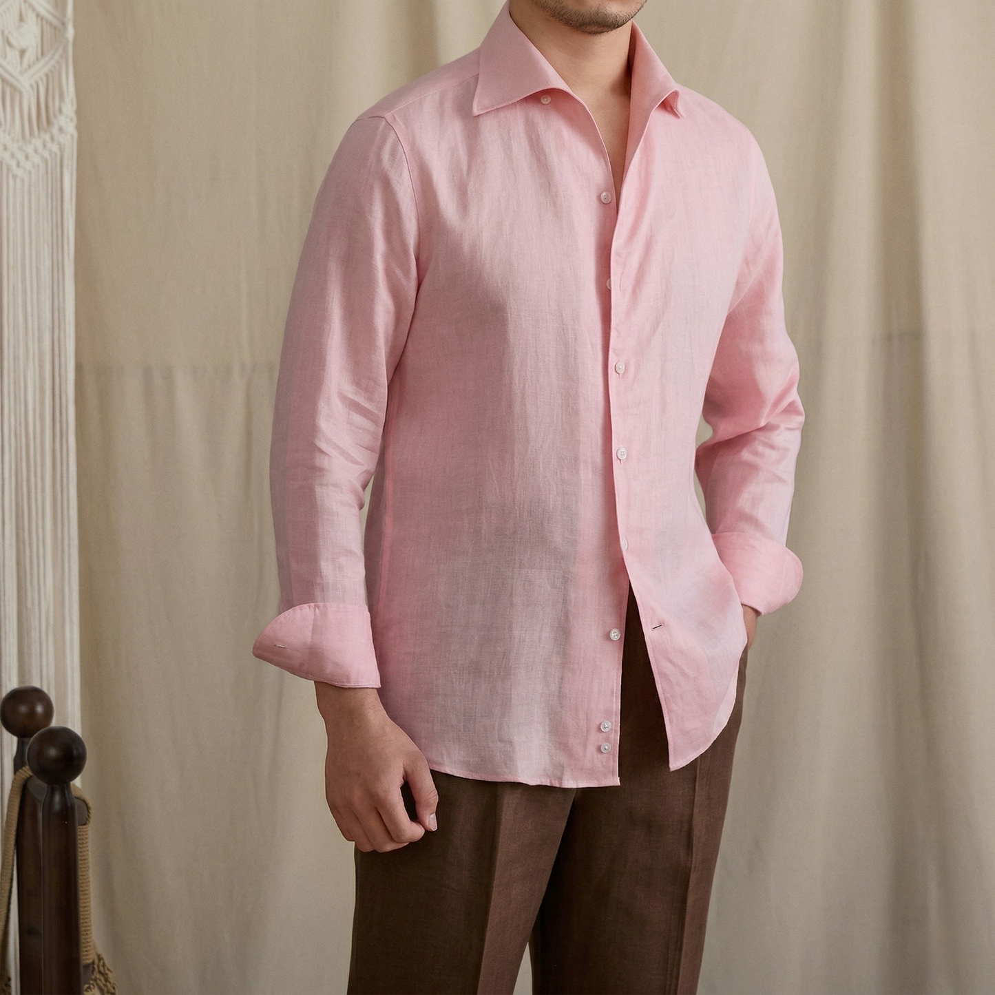 Hidden Button Down Linen Shirt Season 2