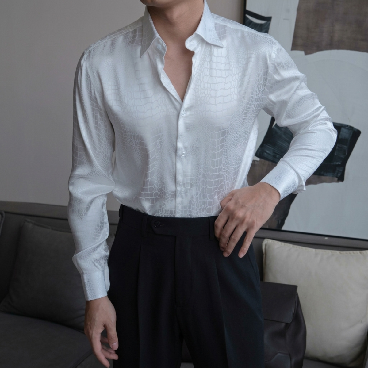 Croc Embossed Shirt