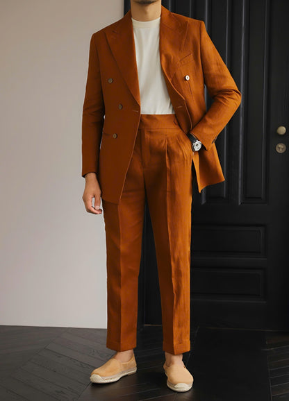 Black Havana Linen Suit (Includes: Jacket + Trousers)