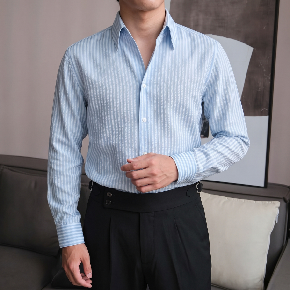 Seersucker Button Down Shirt