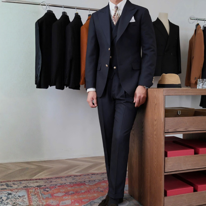 Jet Navy Milano Suit (Includes: Jacket + Waistcoat + Trousers)