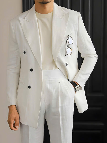 Black Havana Linen Suit (Includes: Jacket + Trousers)