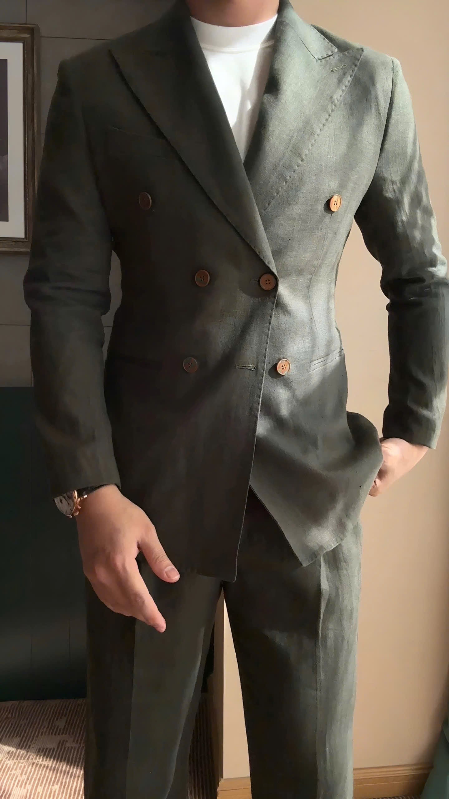 Black Havana Linen Suit (Includes: Jacket + Trousers)