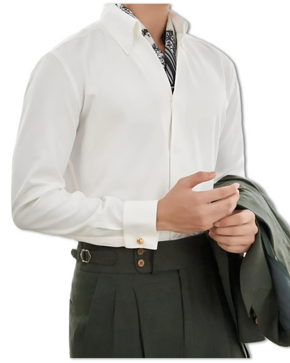 Mens white dress shirt for cufflinks online