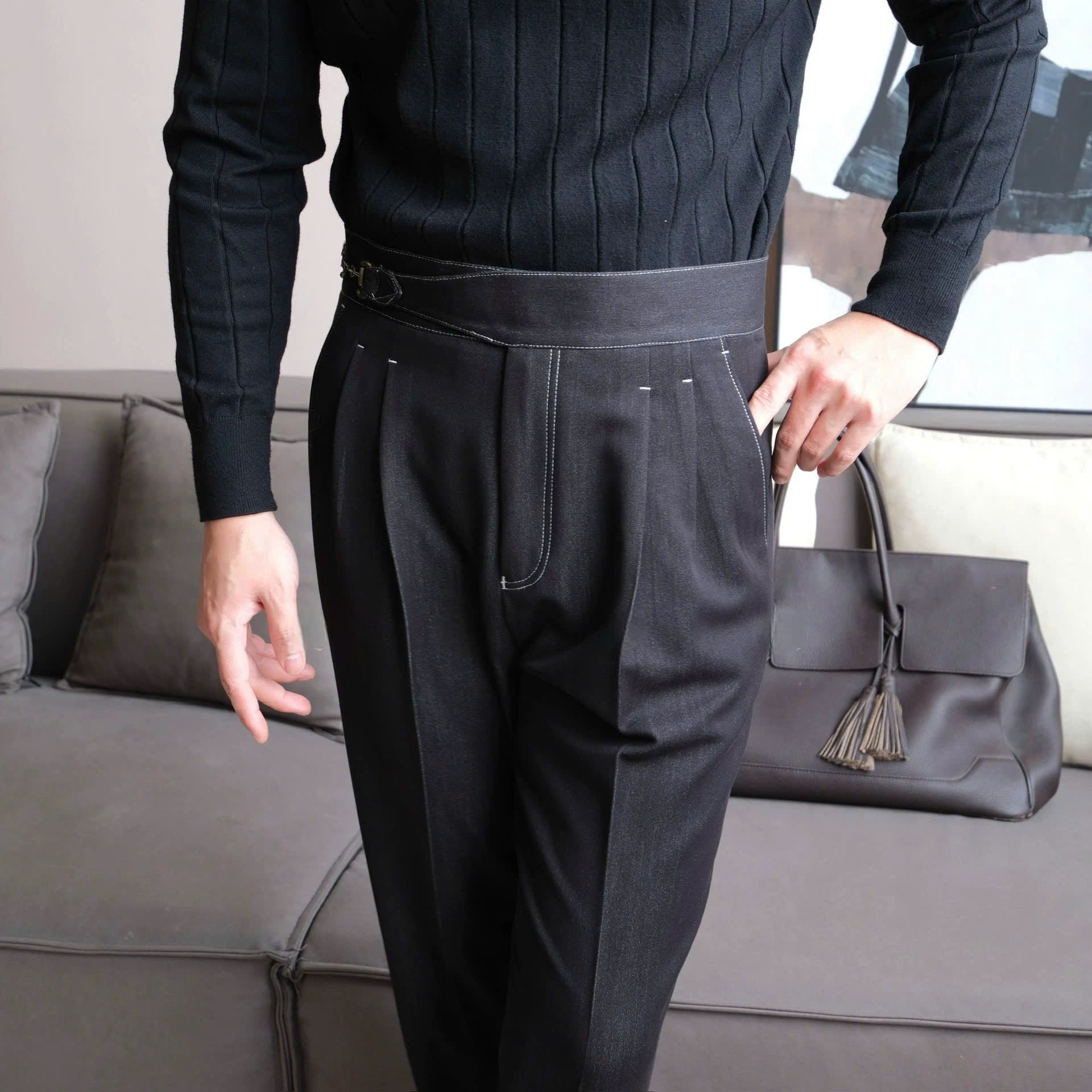Gurkha Double-Pleat Denim Trousers – HAROLD